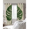 thumbnail image 4 of Green Botanical Blackout Curtains for Bedroom Living Room Darkening Curtains 63 Inches Long Vintage Palm Leaves Tropical Window Curtain 2 Panels Set Insulated Window Treatment Grommet Drapes 42"x63", 4 of 9