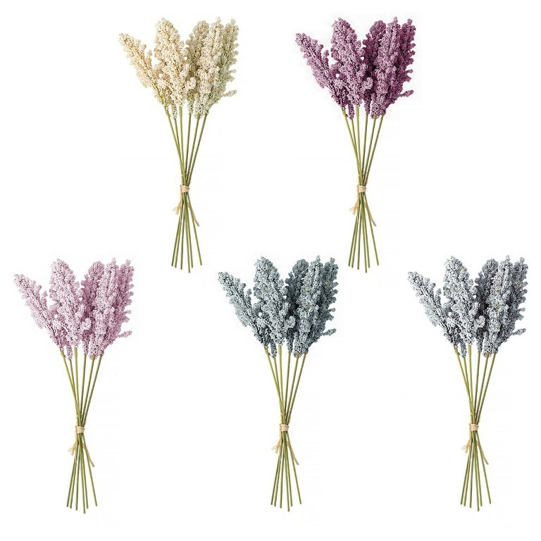 6 Pcs Artificial Baby Breath Flowers Foam Berry Spike Mini Fake Vanilla  Flower Faux Bouquet for DIY Wedding Party Indoor Outside Hanging Home  Decoration (Light Purple) 