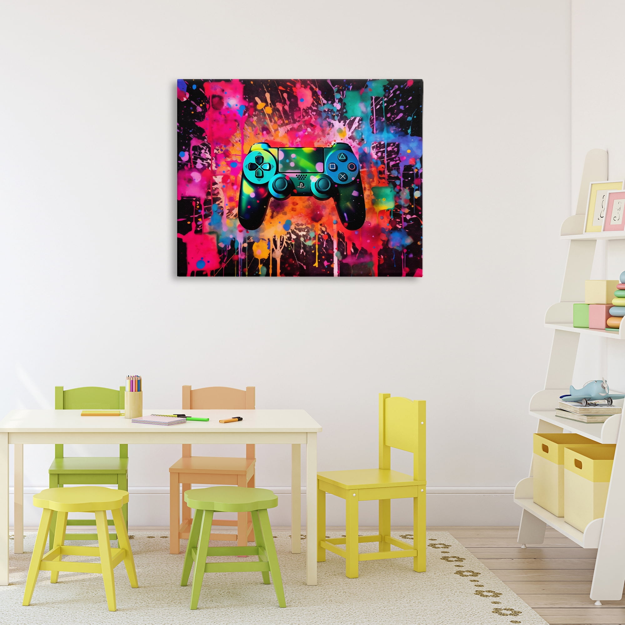 Stupell Industries Vibrant Gamepad Burst Canvas Wall Art, design by Creative Studio