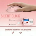 thumbnail image 7 of Wireless Keyboard and Mouse Combo with Full-Size Quiet, Palm Rest, Phone Holder, Multimedia Keys, Batteries Included, Compatible with Windows, PC, Laptop - Pink, 7 of 7