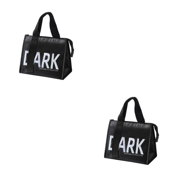 Bolsa de almuerzo impermeable Monstrate de tela Oxford aislado contenedor de almacenamiento de frutas bolso de mano al aire Negro 2Conjunto