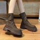 thumbnail image 4 of Botines Chelsea para mujer, de media caña, con plataforma y tacón bajo, con tacón grueso y sin cordones, 4 of 5