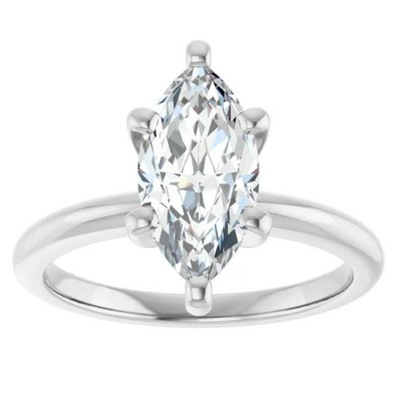2 Carat Lab Grown Diamond Engagement Ring Marquise Cut Solitaire 14k Gold