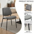 thumbnail image 5 of Mid Century Modern Dining Chairs Set of 4, Grey Kitchen & Dining Room Chairs Set of 4, Upholstered Linen Fabric Kitchen Chairs for Dining Table, Sillas de Comedor, Metal Legs (Grey, 4 Pcs), 5 of 12