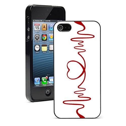 Apple Iphone Se Hard Back Case Cover Color Red Heart Ekg Design