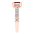 thumbnail image 3 of Clara Pucci 14K Rose Gold Solid Gold Garnet Three-Stone Anniversary Ring for Women - 1.88 cttw Emerald Cut, 3 of 8