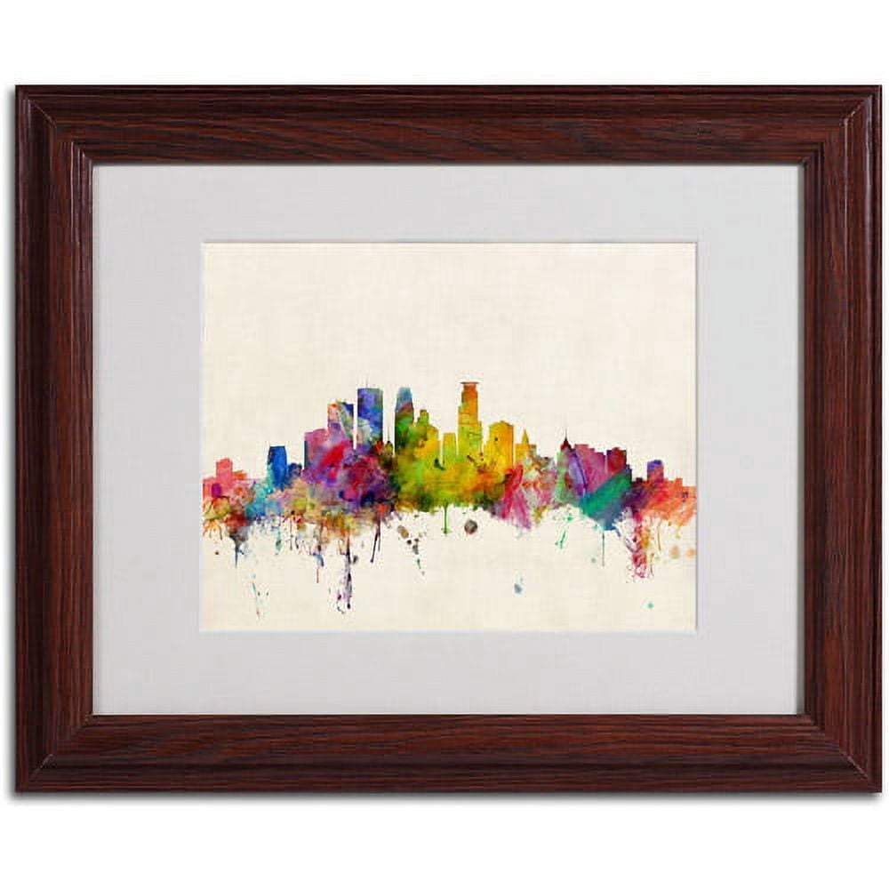 Trademark Fine Art "Minneapolis, Minnesota" Canvas Art by Michael Tompsett, Wood Frame