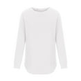 thumbnail image 4 of clear Usmixi Sweatshirt for Women Womens Fleece Sweatshirt Casual Solid Long Sleeve Round Neck Pullover Sweatshirt Soft Plush Plus Size Ladies Sweatshirt Tops Winter Sweatshirt, 4 of 6