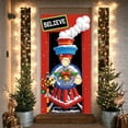 thumbnail image 3 of Black Locomotive Christmas Train Banner Golden Bells Holiday Display Red Bow Christmas Wreath Xmas Backdrop for Christmas Party Holiday Decoration Winter Event, 3 of 9