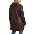thumbnail image 4 of Wowcloth Women's Solid Color Button Front Long Sleeve Lapel Collar Leather Jacket with Pockets, Classic Style for Daily Wear and Travel, 4 of 9