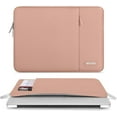 thumbnail image 5 of Mosiso Polyester Vertical Style Water Repellent Laptop Sleeve Case Bag Cover with Pocket for 13-13.3 Inch Notebook, MacBook Pro 14 inch M4 M3 M2 M1 Chip Pro Max 2024-2021, Salmon Pink, 5 of 5