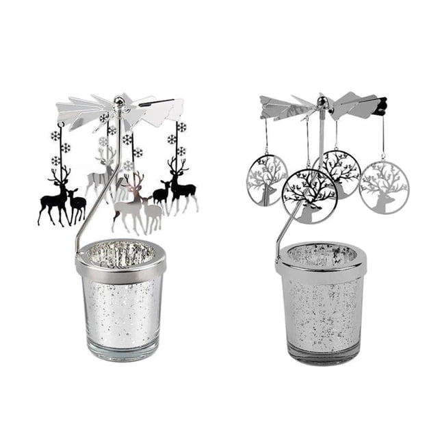 2 Candelabros Giratorios Románticos para Velas de Té para Mesa Soledad Candelabro giratorio