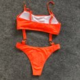 thumbnail image 6 of Plus size Swimsuits Women's Bikini Solid Set Swimsuit One Piece Filled Bra Swimwear Beachwear Orange S(S), 6 of 7