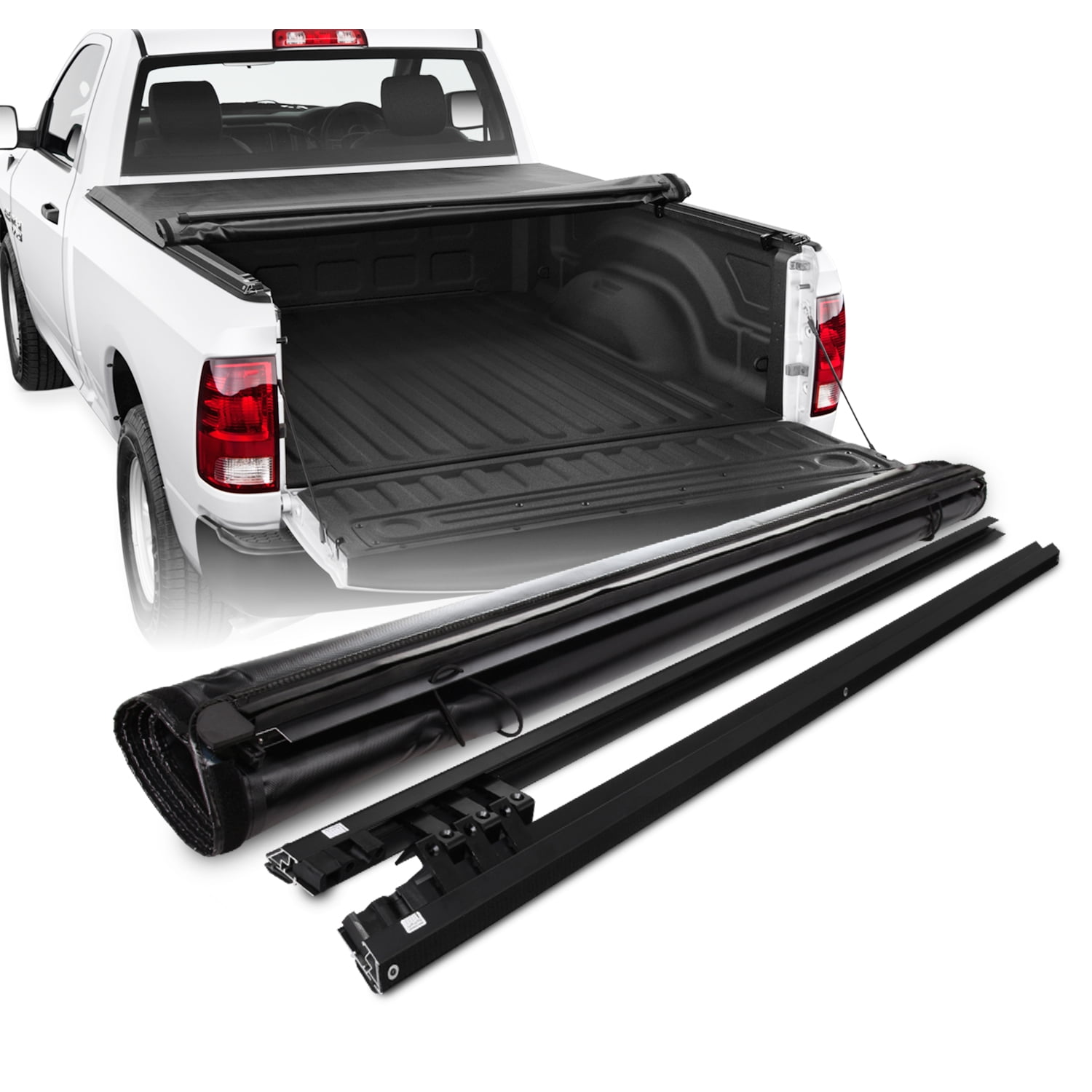 For 2009 2018 Dodge Ram 1500 2500 3500 67 Crew Cab Soft Roll Up Tonneau Cover Walmart Com Walmart Com