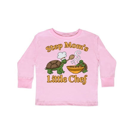 

Inktastic Step Mom s Little Chef with Cute Turtles Gift Toddler Boy or Toddler Girl Long Sleeve T-Shirt