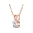 thumbnail image 2 of 3.5MM Round Cut Lab Created Moissanite Diamond Solitaire Pendant Necklace in 14K Rose Gold Over Sterling Silver 18" Chain(G-H Color,VVS1 Clarity,0.16 Cttw), 2 of 6