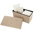 thumbnail image 6 of Lavish Home 30-inch Folding Storage Ottoman with Removable Bin (Beige), 6 of 9