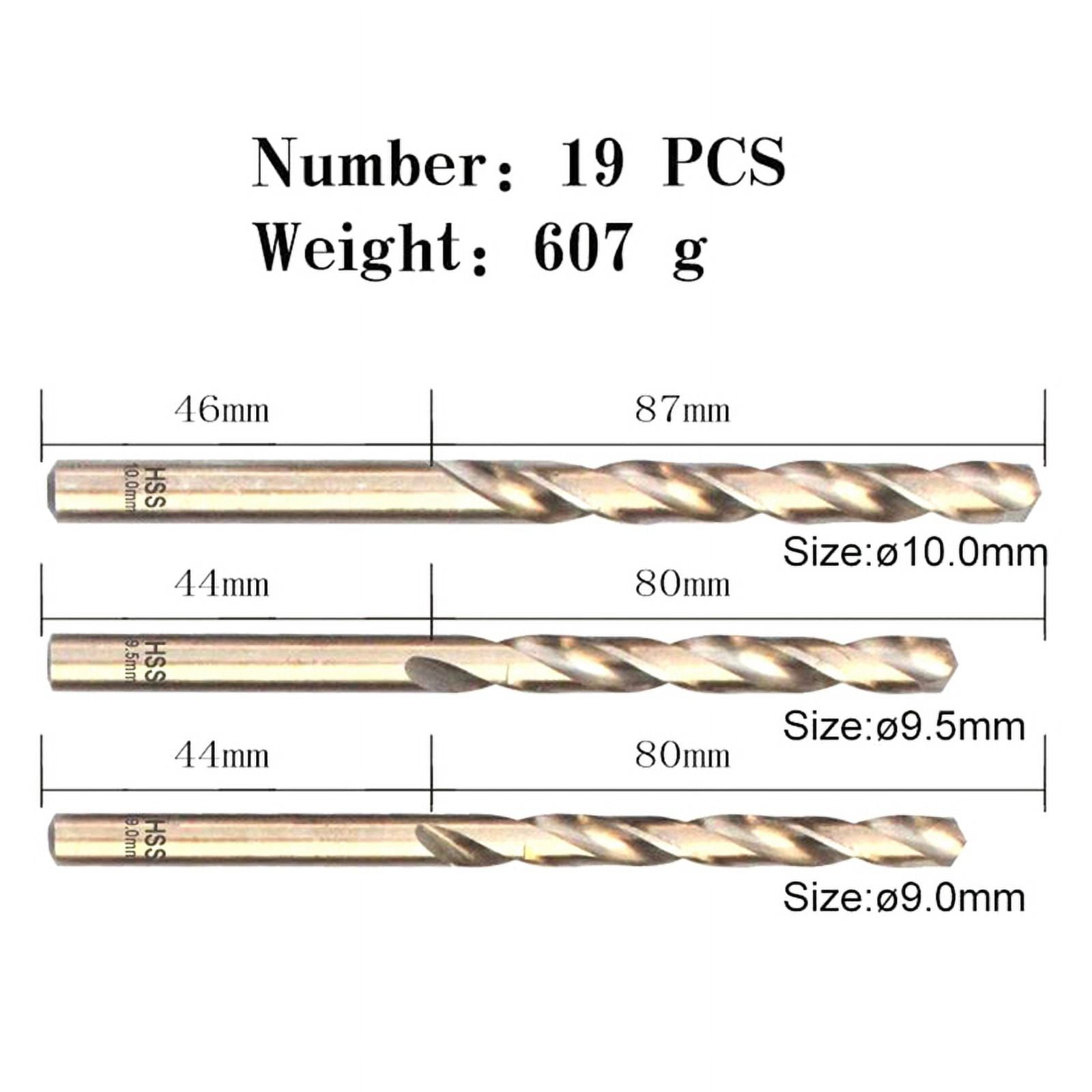 Symkmb 19-Piece Set Cobalt Drill Bit Set 1.0-10mm M35 Carbide Drill Bits 5% Cobalt Twist Drill HSS Metric Drill Bits Set Metal