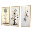 thumbnail image 3 of Designart "Vintage Illustration Geometric Tree of Wisdom II" Modern Geometric Framed Wall Art Set Of 3 - Blue Abstract Frame Gallery Set For Office Decor, 3 of 6