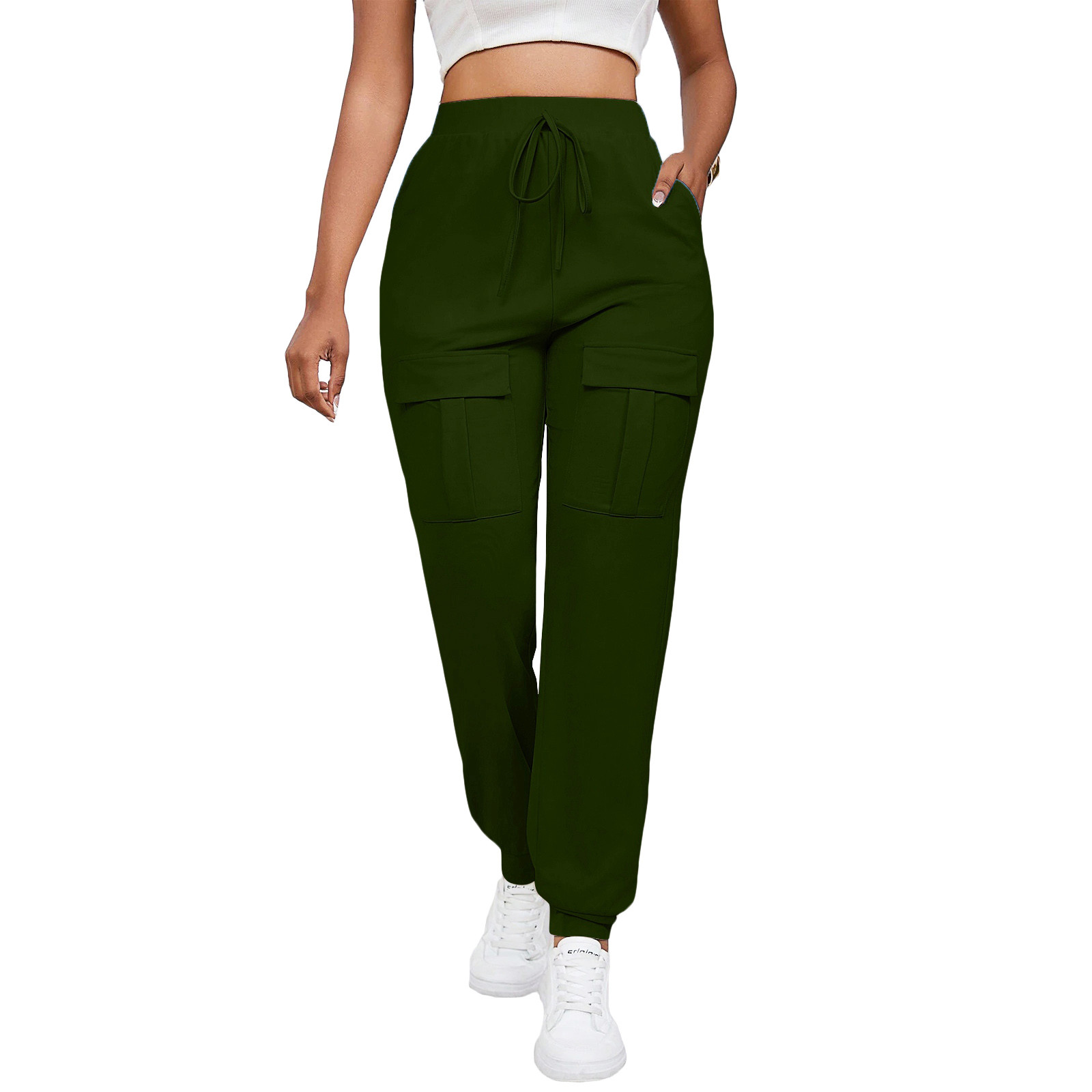 Pantalon De Jogging Femme Taille Haute - Doublure Chaude, Coupe Baggy, Pour Sport Et Détente (couleur Unie)