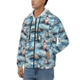 thumbnail image 3 of Kdxio Sea Marine And Lighthouse Print Men Hoodies Casual Hoodies for Men with Zip Pockets Full Zip Long Sleeve Sweatshirt Sports Hooded Jacket-X-Large, 3 of 5