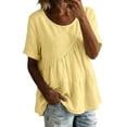 thumbnail image 4 of Workout Tops for Women Oversized Peplum Solid Loose Casual Blouse Cute Summer Tops, 4 of 4