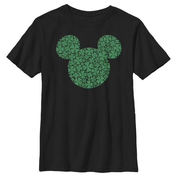 Boy's Mickey & Friends Mickey Mouse Clover Silhouette  Graphic Tee Black Small