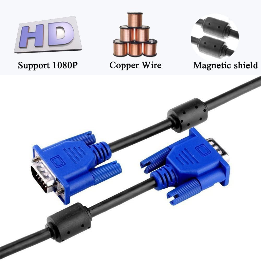 4.92 Feet Enterest Vga Cables Hd15 Male to Male Can be Used for Computer Tv Monitor Projector and Other Devices with Vga Interface