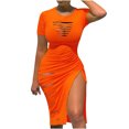 thumbnail image 1 of QIPOPIQ Robes pour Femmes Longue Robe Fluide à Volants Manches Courtes Tendance Col Rond Trou Robe d'Été Décontractée Robes Aguichant Jupe Longue 2023 Offres, 1 of 5