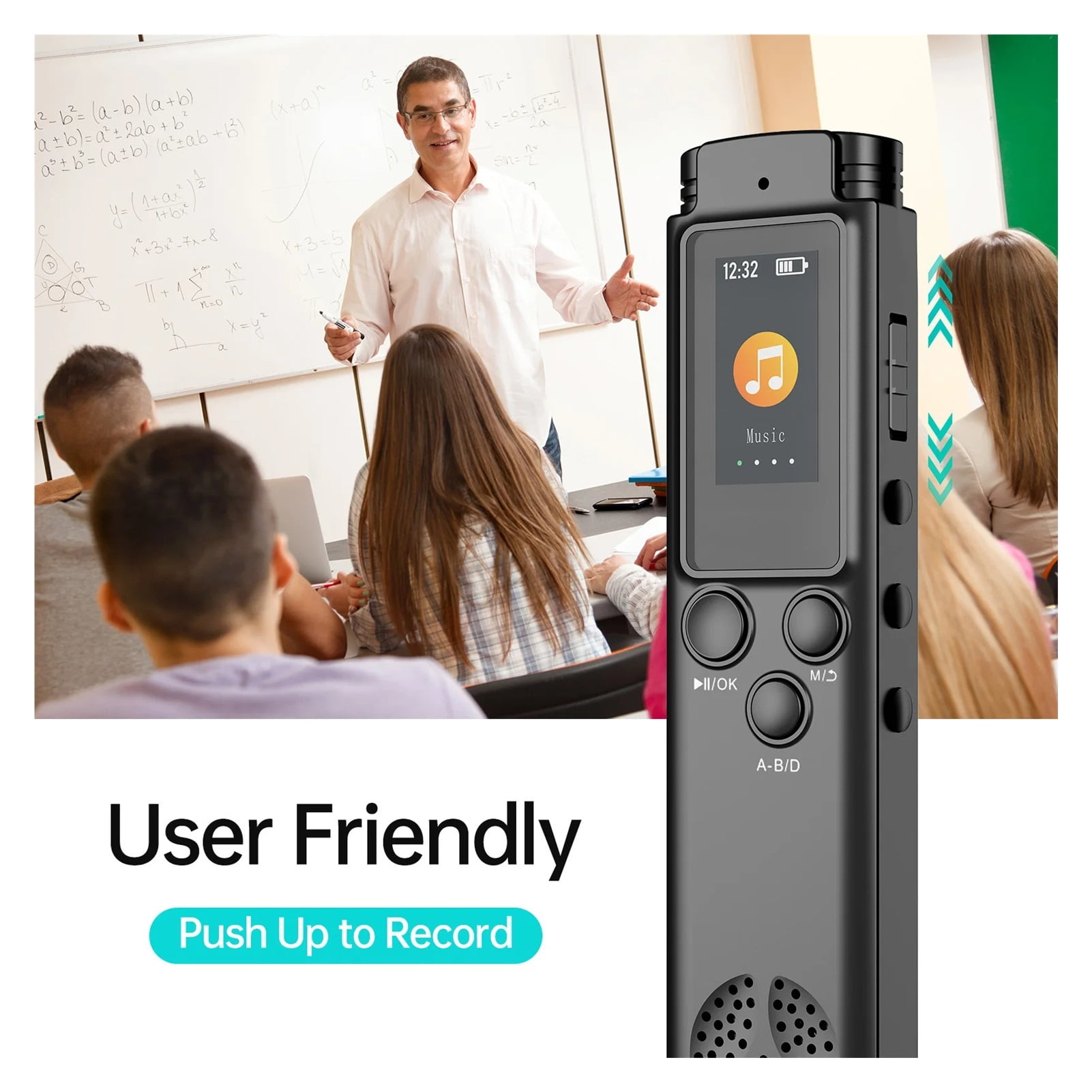 Digital Voice Recorder Voice Activated Recording Noise Reduction with Playback  Music Player ,Multi-Function