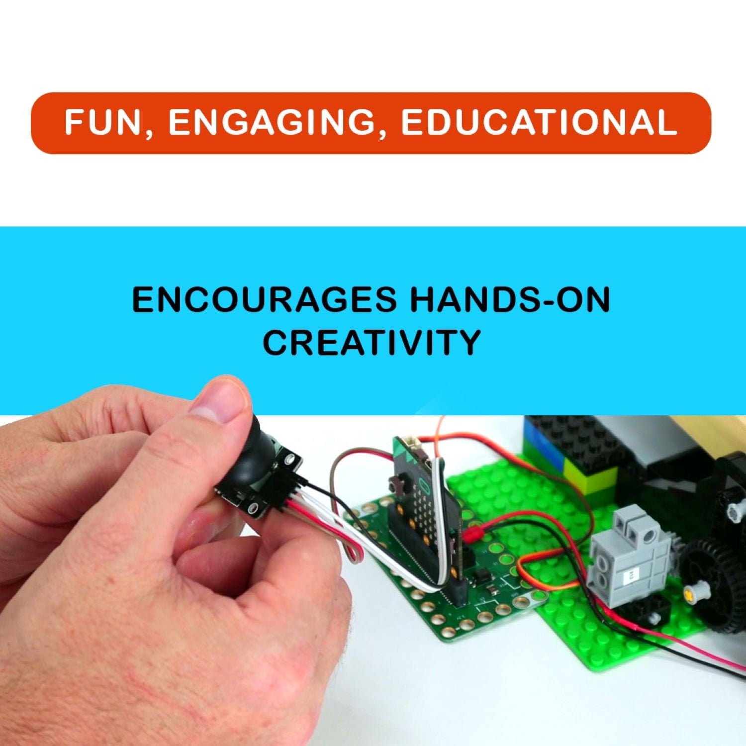 Brown Dog Gadgets Crazy Circuits Bit Board Kit (Microbit NOT Included) – STEM Learning with LEDs & Servos