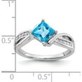 thumbnail image 3 of 14K White Gold Square Blue Topaz And Diamond Ringsize 7 (Width 1.7 To 4.7) - Jbsp, 3 of 5