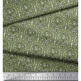 thumbnail image 2 of Soimoi Moss Georgette Fabric Leaves & Floral Block Print Fabric by The Yard 42 Inch Wide, 2 of 3