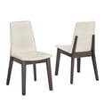 thumbnail image 2 of Weston Home Alta Wood Finish White Vegan Leather Dining Chair, Set of 2, Gray, 2 of 9