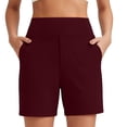 thumbnail image 2 of Only Moment Womens Drawstring Shorts Polyester,Spandex Ankle Pants Athletic Sweatpants Dress Business Slacks with 4 Pockets Yoga Shorts for Wowomen Wine,2XL, 2 of 8