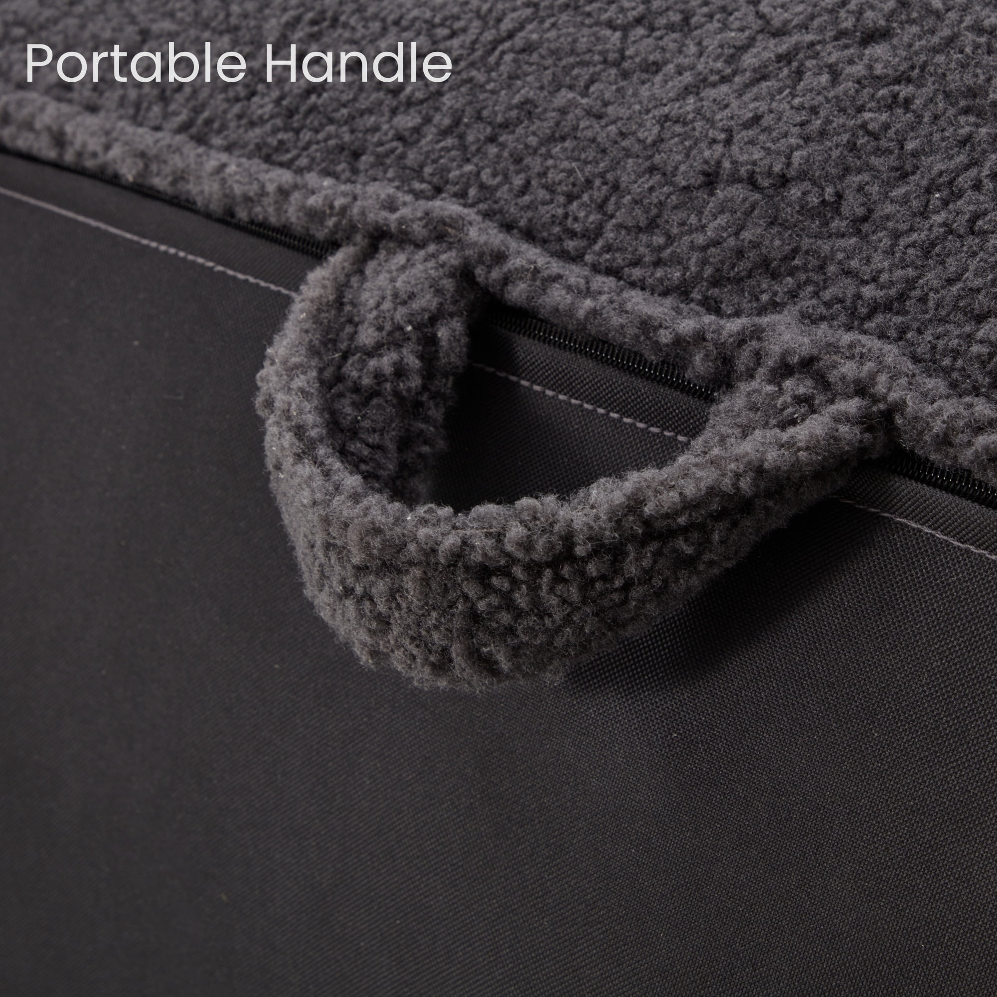 HOMGUAVA Oversized Bean Bag Chair Sofa for Adults, Giant Beanbag Couch, Comfy Chair Lazy Sofa with Soft Sherpa Teddy Cover, Dark Gray