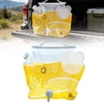 thumbnail image 2 of Emergency Water Storage Bag,Collapsible Water Container Bag,Water Bottles Bag,Water Jug with Dual-Tap,Plastic Storage Jug,No-Leak Freezable Fold-able Water Bottle for Camping,Backpacking,Yellow, 2 of 9