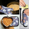 thumbnail image 5 of Yayeee Oven Mitts and Pot Holder Set of 4 Heat Resistant Kitchen Gloves Baking Hot Pad, Blue Cute Halloween, 5 of 5