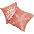 thumbnail image 6 of Coastal Coral Throw Pillow Covers 20x20 Inch Set of 2 Starfish Beach Nautical Pillow Covers Summer Farmhouse Pillowscase Linen Square Cushion Covers for Sofa Couch Bedroom Living Room Home Decoration, 6 of 6