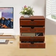 thumbnail image 3 of 4-Drawer Pine Wood Organizer, Antique Style with Thoughtful Handles, 5kg Load Capacity, Detachable & Easy to Clean, Ideal for Home Offices, Dormitories, and Craft Rooms, 3 of 20