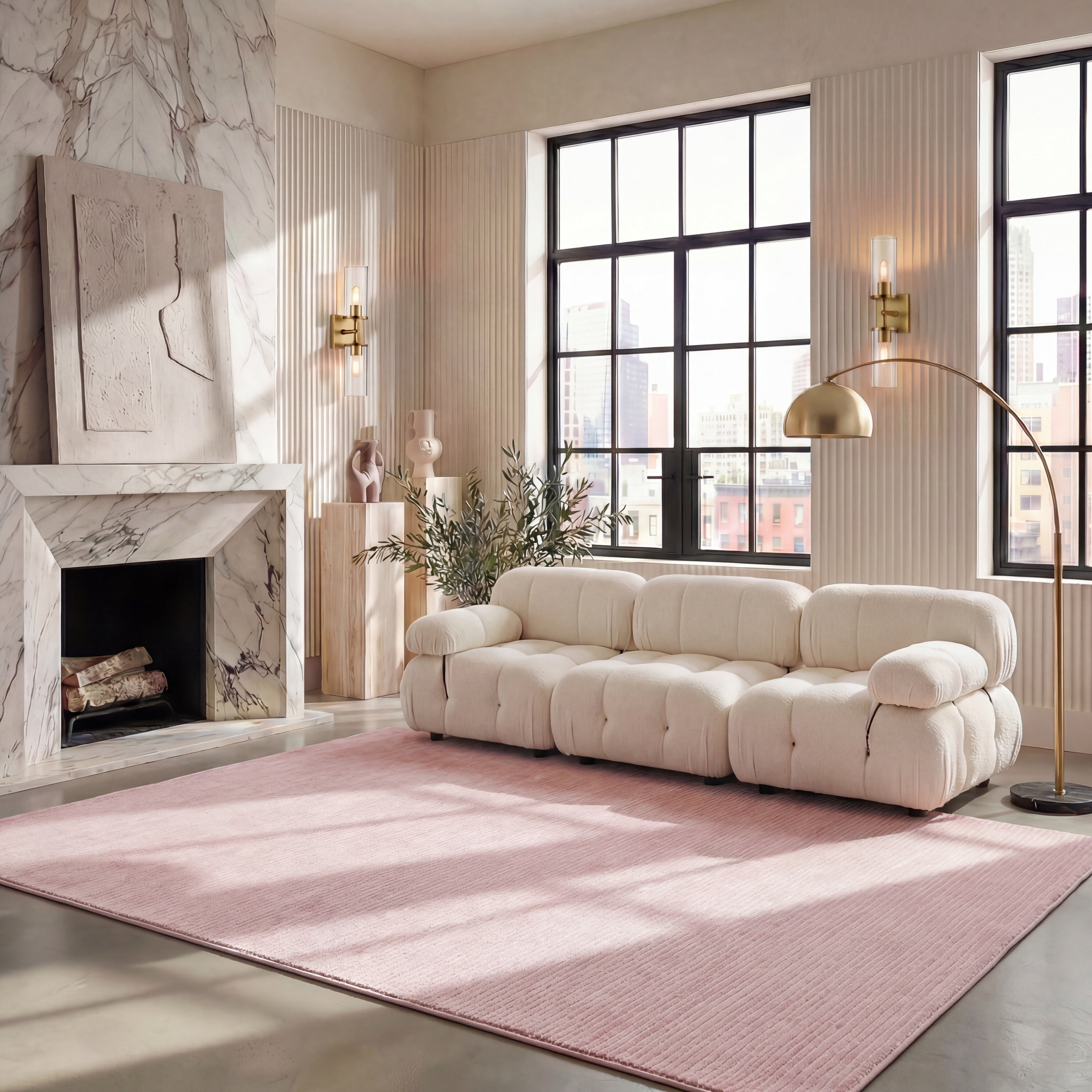 SAFAVIEH Vision Adrasteia Overdyed Solid Area Rug, 6' x 9', Pink - Modern Design, Pink, Non-Shedding & Easy Cleaning, Ideal for Living Room, Bedroom, Dining Space