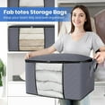 thumbnail image 6 of 8 Pack Clothes Storage, Foldable Thick Fabric Blanket Storage Bags, Storage Containers for Organizing Bedroom, Closet, Clothing, Comforter, Organization and Storage with Handle, 6 of 7