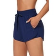 thumbnail image 3 of Charmo Womens V Slit Swim Shorts Quick Dry Board Shorts with Boxer Liner & Pockets Sporty Running Drawstring Swimsuit Bottoms, 3 of 6