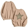 thumbnail image 2 of ClodeEU Women's Oversized Leopard and Star Back Print Sweatshirt, Crewneck Long Sleeve Pullover Tops Khaki,Womens Plus M, 2 of 4