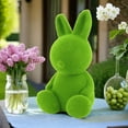 thumbnail image 2 of 6-Pack Easter Flocking Plush Bunny Decorations, Easter Decoration Scene Layout For Home Lawn Garden Party, Soft Plush Bunnies With Flocked Surface Ideal For Creating Charming, 2 of 7