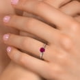 thumbnail image 4 of Gem Stone King 10K White Gold Red Created Ruby Solitaire Engagement Ring for Women | 1.00 Cttw | Round 6MM | Gemstone July Birthstone | Size 5, 4 of 6