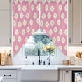 thumbnail image 4 of White Daisy Swag Valances for Windows 2 Pack Flowers Pink Background Minimalist Modern Art Swag Kitchen Curtains 36 Inches Long Rod Pocket Short Window Treatment for Kitchen Bathroom 28"x36", 4 of 8