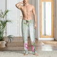 thumbnail image 5 of Uemuo Vintage Wood with Floral Pattern Men's Wide Leg Palazzo Lounge Pants with Pockets Light Weight Loose Comfy Casual Pajama Pants-Large, 5 of 9