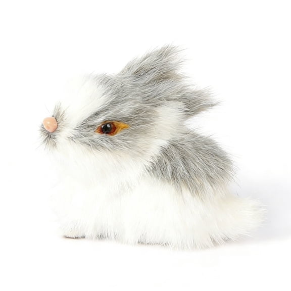 Mini Simulation Rabbits,Realistic Cute Plush Rabbits Lifelike Plush Bunny Realistic Rabbit Miniatures Cute Stuffed Animal Figurines,Rabbits Home Party Decors Model Gift Miniatures Decor,3"