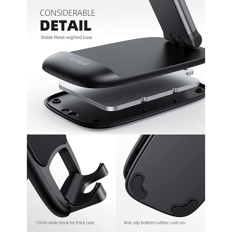 Lamicall Cell Phone Stand, Desk Phone Holder Cradle, Compatible with Phone  12 Mini 11 Pro Xs Max XR X 8 7 6 Plus SE, All Smartphones Charging Dock,  Office Desktop Accessories - Silver 